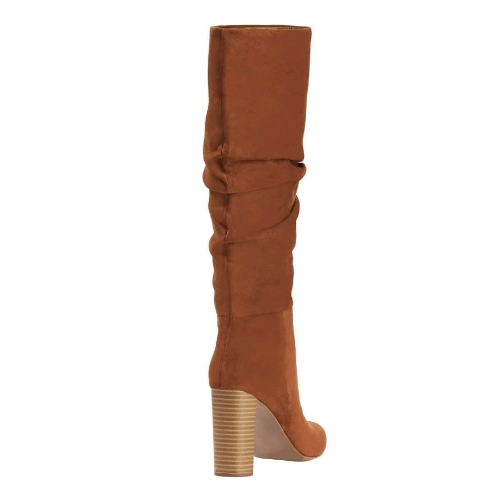 Scoop 10 Brown Penny Microsuede High Heel Pull-On Slouch Boots - New - Picture 3 of 7